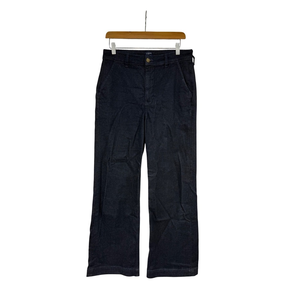 J.Crew High-Rise Trouser Jean Dark Indigo Blue Wide Leg Denim Pants Size 29